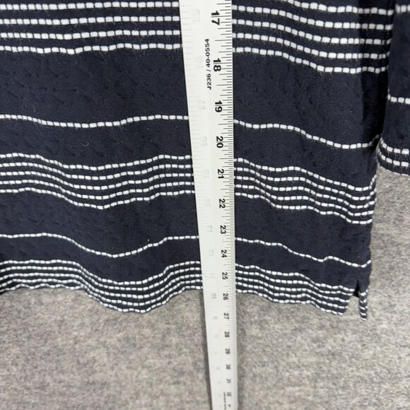 Unbranded T-Shirt Women M Medium Black Striped 3/4 Sleeve Cotton Round Neck - Picture 4 of 6